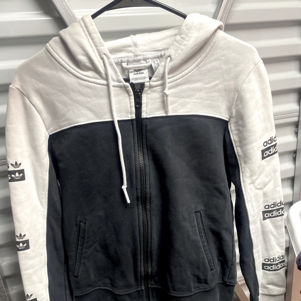 Adidas Black and White Hoodie